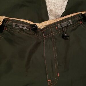 Vtg green orange stitching GAP capri cargos